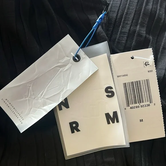 Simon Miller Asymmetric Wide Rib Maxi Dress in Black, Size M New w/Tag - Picture 5 of 8